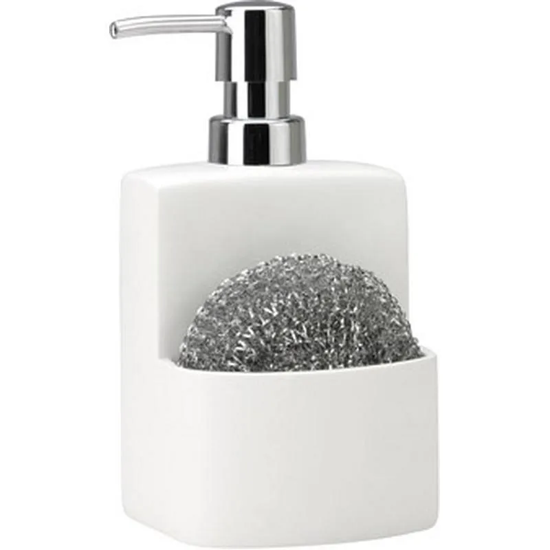 Compra DISPENSADOR C/ESTROPAJO CUADRADO BLANCO CC63002 al mejor precio