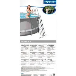 Compra ESCALERA PARA PISCINA DE SEGURIDAD CON PLATAFORMA ALTURA 1,32 M INTEX 55059 al mejor precio