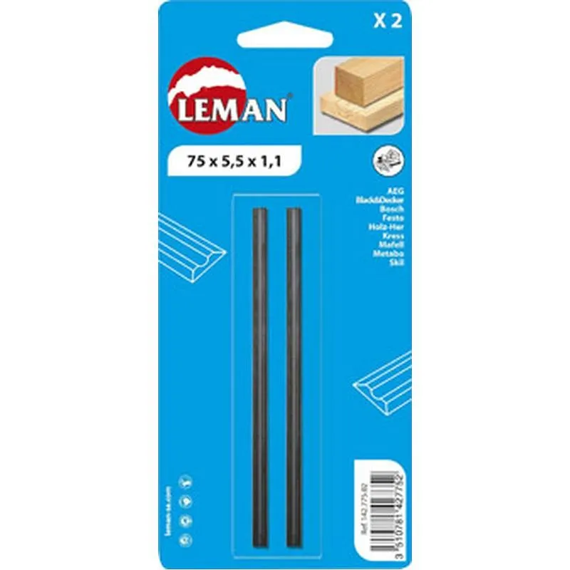 Compra CUCHILLA CEPILLO ELECTRICO REVERSIBLE 2 UDS 82X5,5 MM LEMAN 142.782.02 al mejor precio