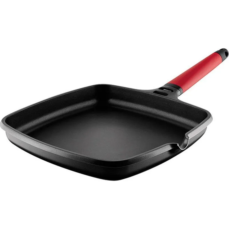 Compra GRILL LISO INDUCTION MANGO DESMONTABLE ROJO 27X27 CM CASTEY 2-IP27 al mejor precio