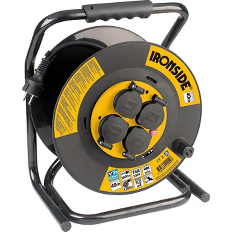 Compra ENROLLACABLE 4 TOMAS +TAPA IP44 CON PROTECCION 3 X 2.5 MM2 40 MTS IRONSIDE 422086 al mejor precio