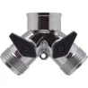 DERIVACION EN "Y" 2 VIAS DE ZINC CON LLAVE DE PASO Y CONEXION ¾" AQUA CONTROL C1812