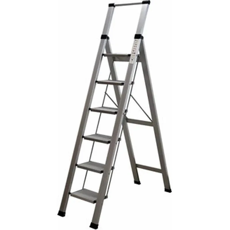 Compra ESCALERA ALUMINIO DOMESTICA PELDAÑO SUPER ANCHO 6 PELDAÑOS HOMELUX 710029 al mejor precio