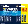 Compra PILA ALCALINA LONG LIFE LR03 AAA 6 + 2 UNIDADES VARTA 4903121428 al mejor precio