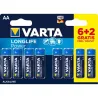 Compra PILA ALCALINA LONG LIFE LR06 AA 6 + 2 UNIDADES VARTA 4906121428 al mejor precio