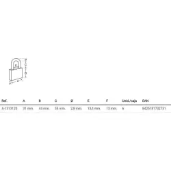 Compra CANDADO COMBINACION HOMOLOGADO TSA ARCO FLEXIBLE ARREGUI A-1313120 al mejor precio