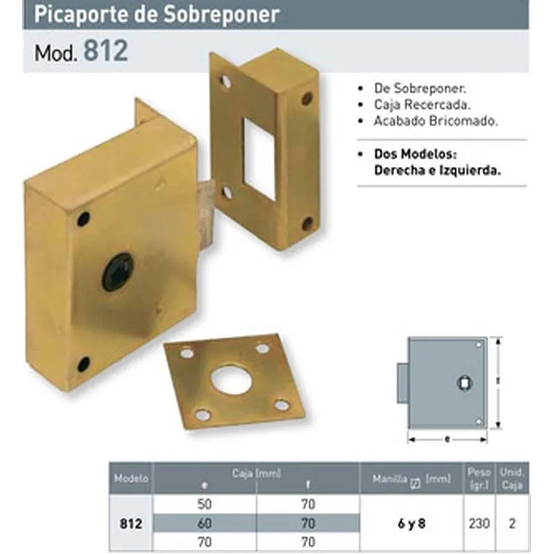 Compra PICAPORTE 812 SOBREPONER 60X70MM PINTADO MARRON URKO 7501060 al mejor precio