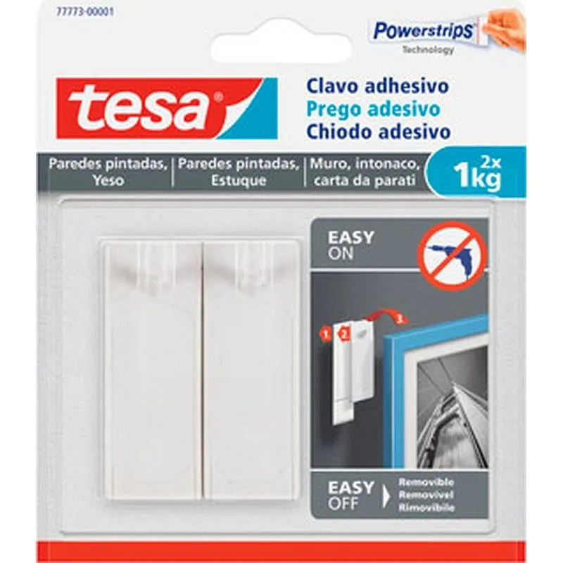 Compra CLAVO ADHESIVO SMS REMOVIBLE PARED PINTADA 1 KG BLISTER 2 CLAVOS 3 TIRAS TESA TAPE 77773-00001-00 al mejor precio