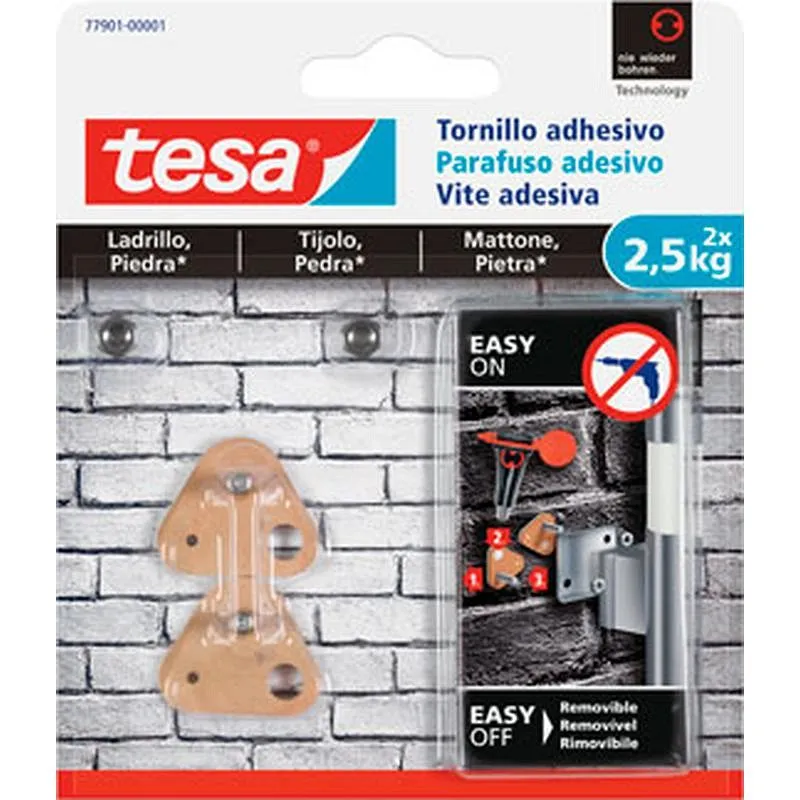 Compra TORNILLO ADHESIVO SMS TRIANGULO LADRILLO/PIEDRA 2,5 KG 2 UDS TESA TAPE 77901-00001-00 al mejor precio