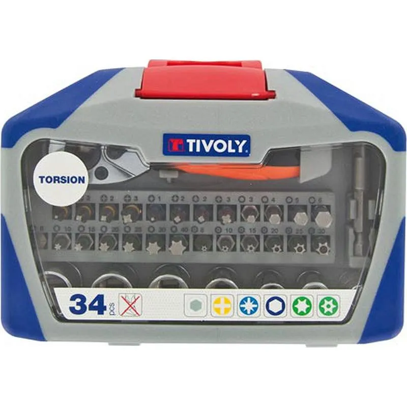 Compra PUNTAS ATORNILLAR + VASOS TIN TORSION JGO 34 PZS T 34 TIVOLY 11521572008 al mejor precio