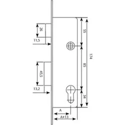 Compra CERRADURA METALICA 2210-38 ENTRADA 25MM INOX SIN ESCUDO NI CERRADERO TESA 221038SSI al mejor precio
