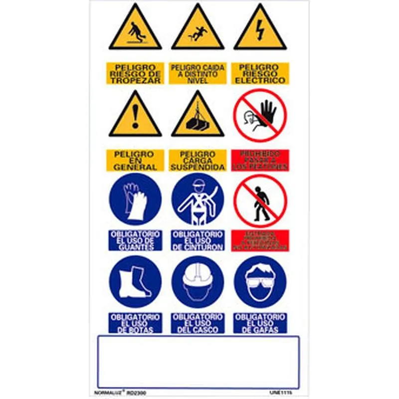 Compra SEÑAL MULTIPLE OBRA LONA CASTELLANO 1100 X 500 MM NORMALUZ RD23500(LONA) al mejor precio