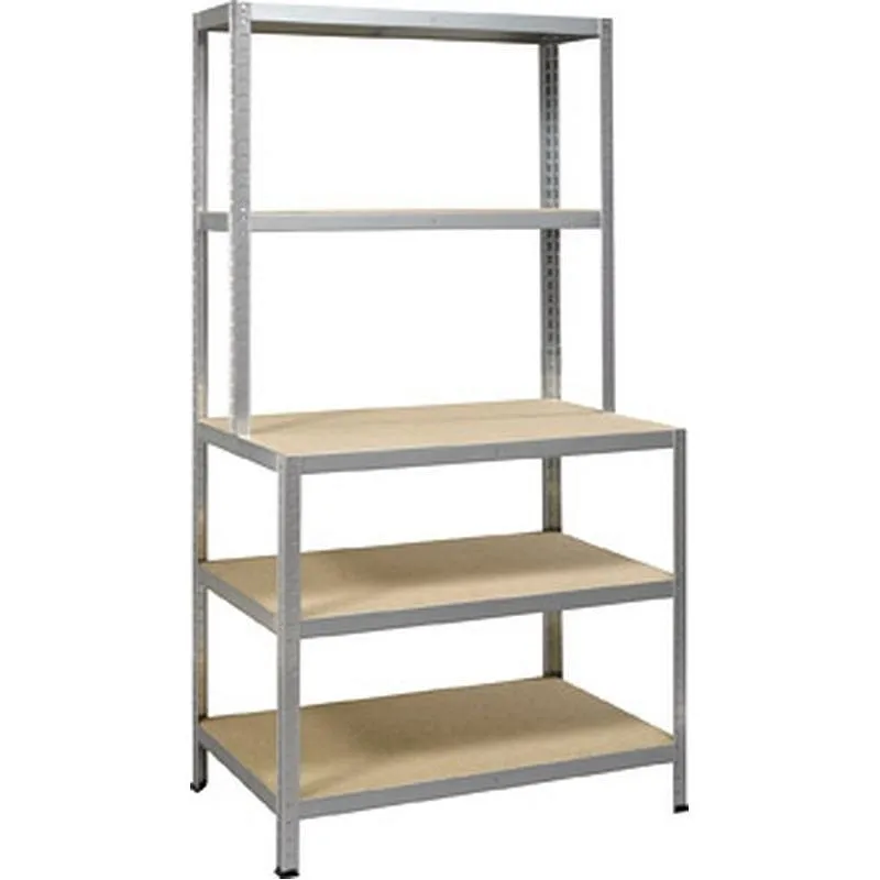 Compra ESTANTERIA METAL GALVANIZADO CON BANCO DE TRABAJO CARGA MÁXIMA: 200 KG. POR ESTANTE IRONSIDE 100855 al mejor precio