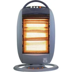 Compra ESTUFA HALOGENA OSCILANTE CON ASA 400 / 800 / 1200 W GRIS BOX PLUS BPC-H1702 al mejor precio