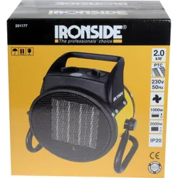 Compra CALEFACTOR CERÁMICO PROFESIONAL 2000 W CON TERMOSTATO, INCLINACION AJUSTABLE IRONSIDE 201177 / 203250 al mejor precio