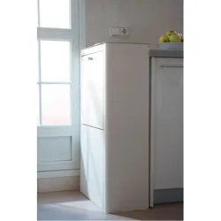 Compra CONTENEDOR BASURA ECOLOGICO METALICO 2 DEPARTAMENTOS BLANCO DON HIERRO A000130 al mejor precio