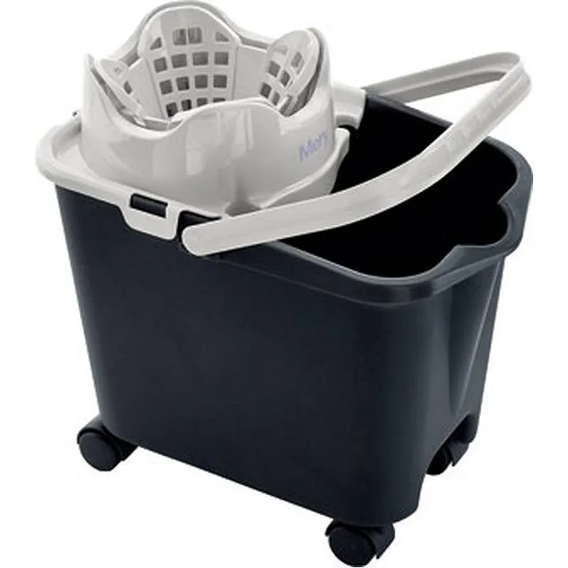 Compra CUBO CON ESCURRIDOR 14 L RUEDAS AUTOMATICO ANTRACITA MERY 0336.12 al mejor precio