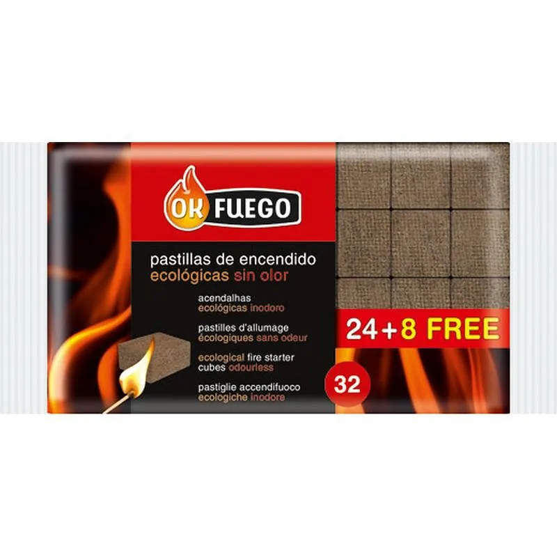 Compra PASTILLA ENCENDIDO ECOLOGICAS 24+8 UN OKFUEGO 50204 al mejor precio
