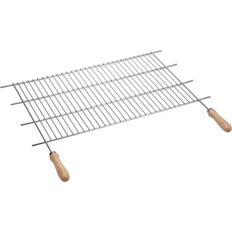 PARRILLA RECORTABLE ZINC MANGO MADERA 60X40 CM (CORTE 52-62 CM) SAUVIC 2465