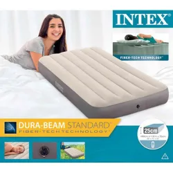 Compra COLCHON CAMA HINCHABLE INDIVIDUAL FIBER TECH 99X191X25 CM INTEX 64101 al mejor precio
