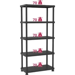 Compra ESTANTERIA RESINA 5 ESTANTES COMBO 90 X 45 X 187,5 CM TERRY 1002826 al mejor precio