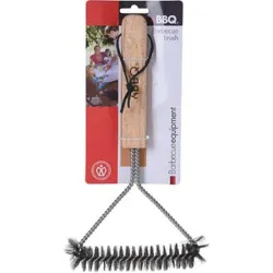 CEPILLO BARBACOA INOXIDABLE 30 X 14 CM MANGO MADERA IMPORT YL7900660/C83506090