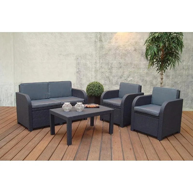 Compra CONJUNTO RATAN RESINA ANTRACITA ST.TROPEZ KETER 213854 al mejor precio