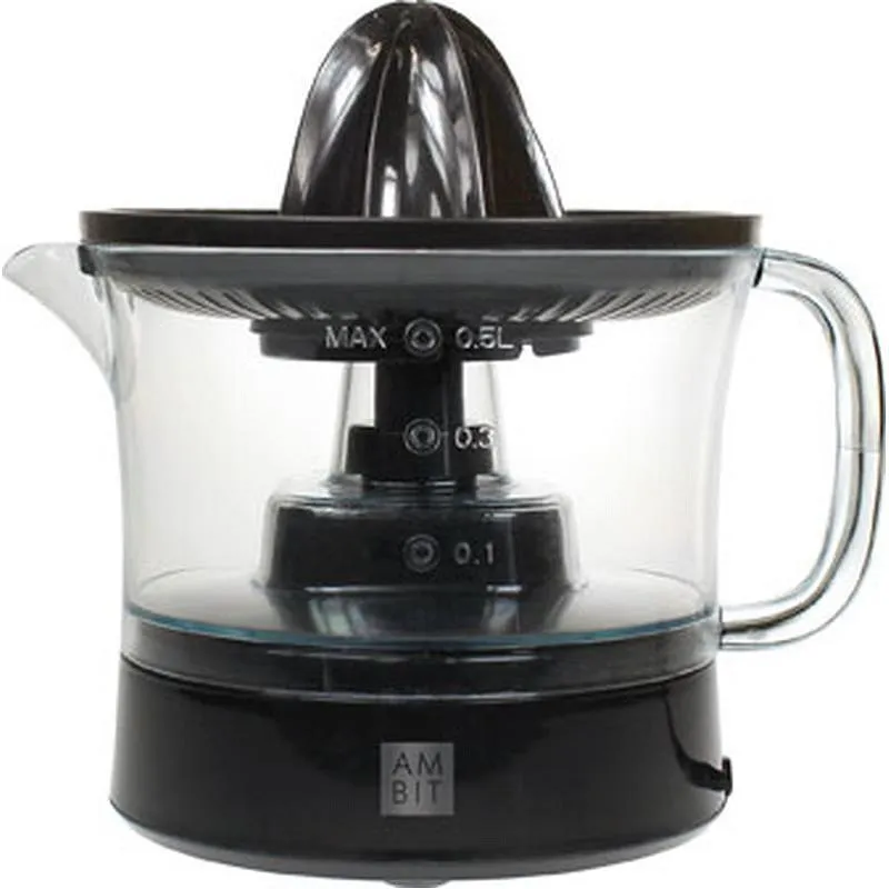 Compra EXPRIMIDOR ELECTRICO NEGRO 2 CONOS 40W 0,5L AMBIT JE-611A al mejor precio