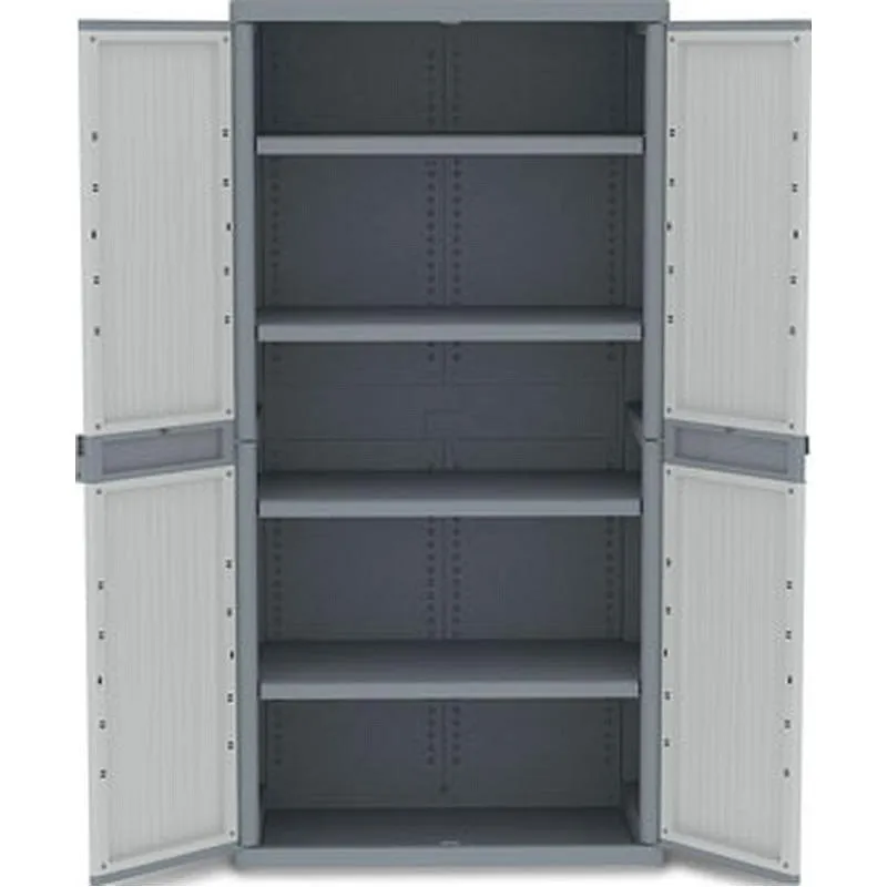 Compra ARMARIO RESINA JUMBO 4 ESTANTES XL WAVE 180 X 89,7 X 53,7 CM GRIS TERRY 1002563 al mejor precio