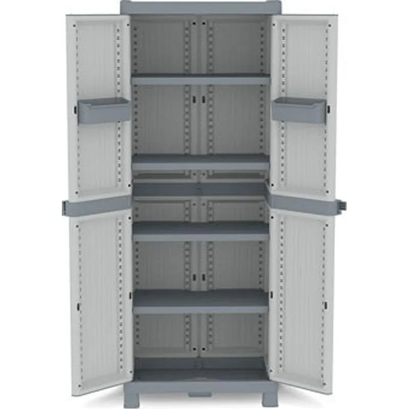 Compra ARMARIO RESINA BASE 4 ESTANTES WAVE 181,8 X 70 X 43,8 CM GRIS TERRY 1002566 al mejor precio