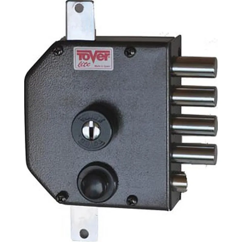 Compra CERRADURA SOBREPONER CON VARILLAS GOLPE Y LLAVE 60/D ESMALTADA MARRON TOVER 930AF35DM al mejor precio