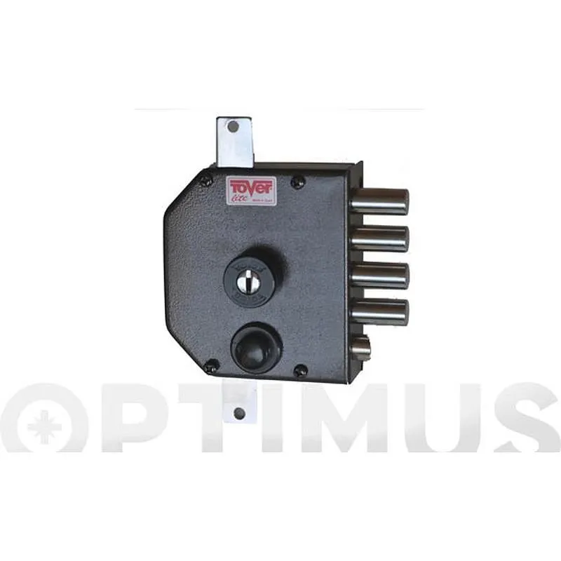 Compra CERRADURA SOBREPONER CON VARILLAS GOLPE Y LLAVE 60/I ESMALTADA MARRON TOVER 930AF35IM al mejor precio