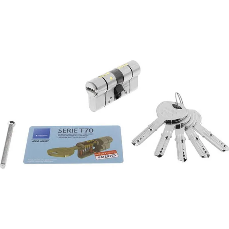 Compra CILINDRO T70 LEVA LARGA 35-35 NIQUEL, 5 LLAVES TESA T7553535N al mejor precio