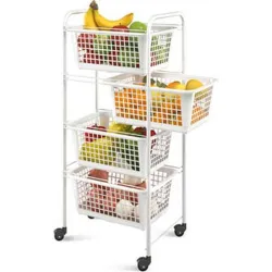 Compra CARRO VERDULERO 4 CESTOS MIAMI BLANCO METALTEX 34180414 al mejor precio