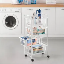 Compra CARRO VERDULERO 4 CESTOS MIAMI BLANCO METALTEX 34180414 al mejor precio