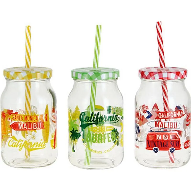 Compra BOTE CON PAJITA (SET 3U) SURFER SURTIDOS 450 ML M71980 al mejor precio