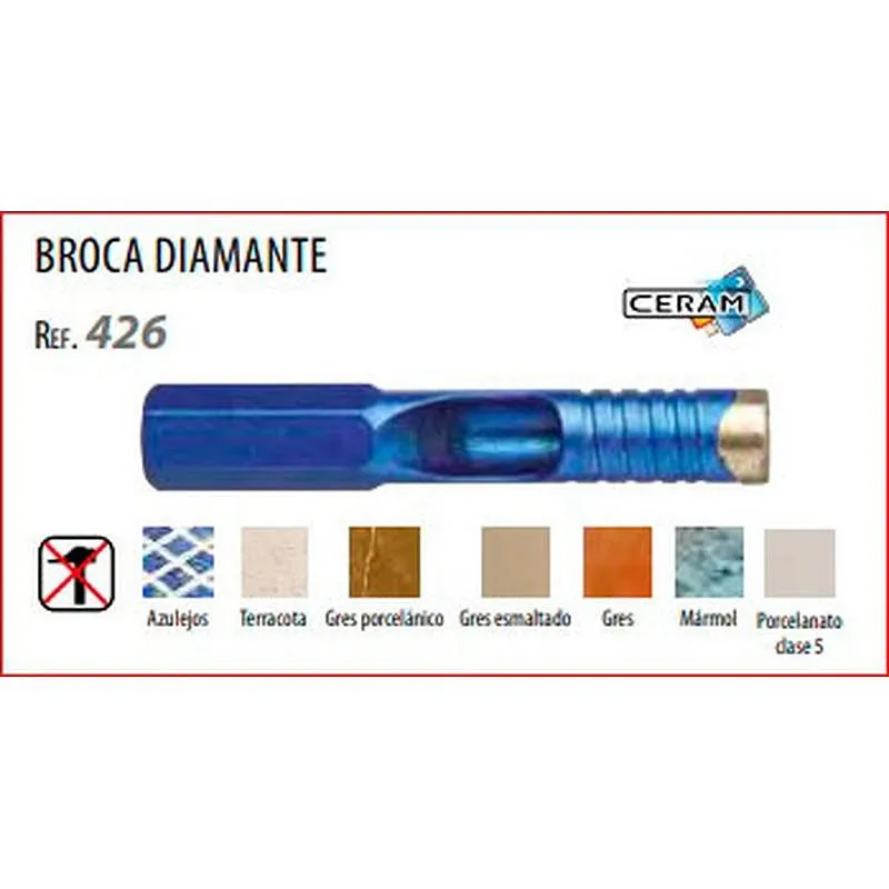 Compra BROCA BLUE- CERAM diametro 8 MM PARA GRES - MARMOL - PORCELANATO HASTA CLASE 5 DIAGER 426 al mejor precio