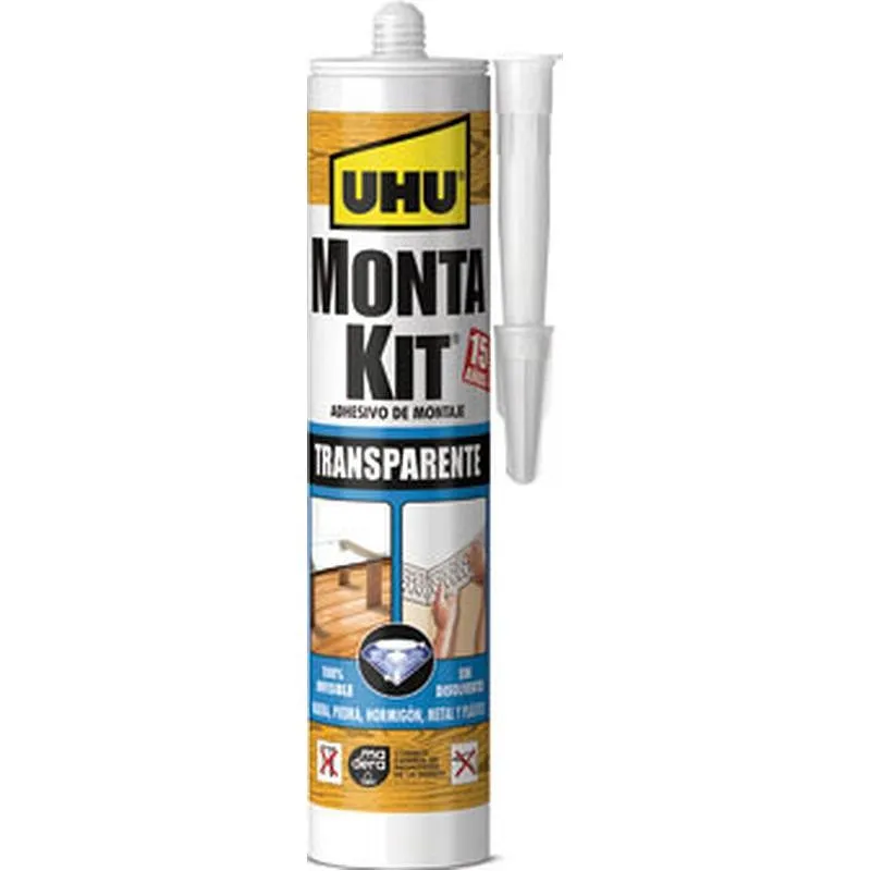 Compra ADHESIVO MONTAJE MONTA KIT 310 GR TRANSPARENTE UHU 6310649 al mejor precio