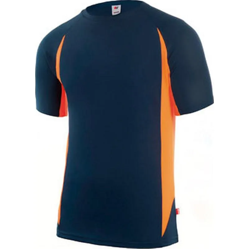 Compra CAMISETA TECNICA POLIESTER AZUL NAVY / NARANJA FLUOR TALLA XL VELILLA 105501_61/19_XL al mejor precio