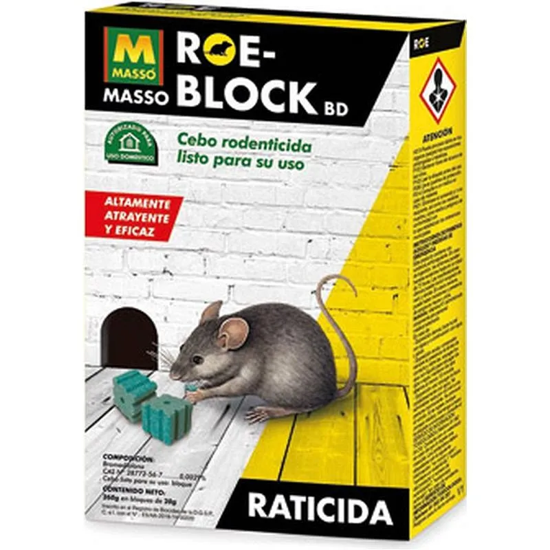 Compra RATICIDA ROE BLOCK 260 GR MASSÓ 231534 al mejor precio