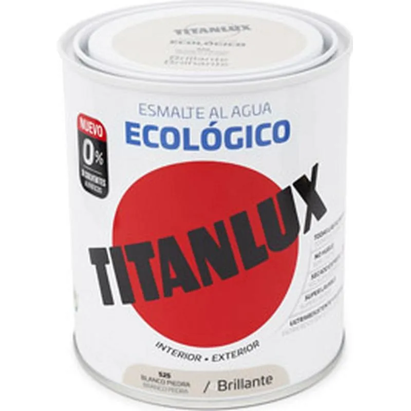 Compra ESMALTE AL AGUA ECOLOGICO BRILLANTE 750 ML BLANCO PIEDRA TITANLUX 00T052534/5805765 al mejor precio