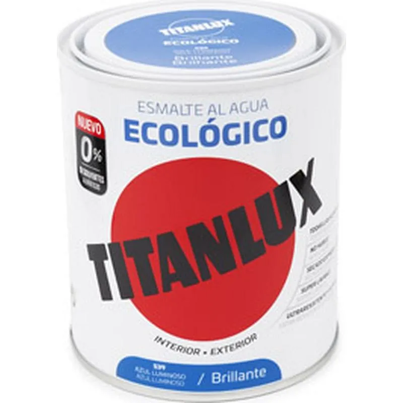 Compra ESMALTE AL AGUA ECOLOGICO BRILLANTE 750 ML AZUL LUMINOSO TITANLUX 00T053934/5805769 al mejor precio