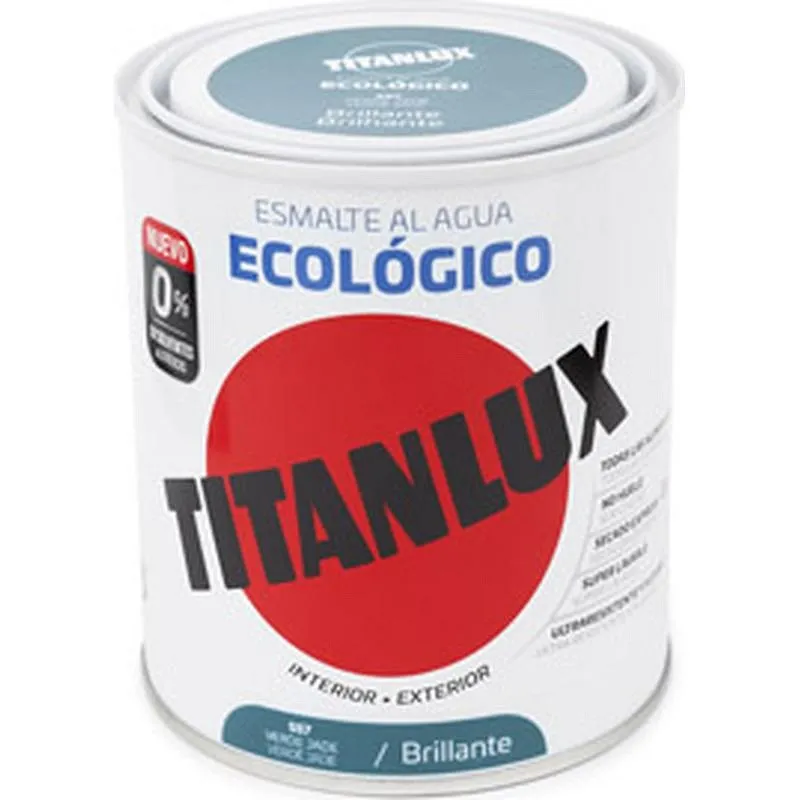Compra ESMALTE AL AGUA ECOLOGICO BRILLANTE 750 ML VERDE JADE TITANLUX 00T055734/5805778 al mejor precio