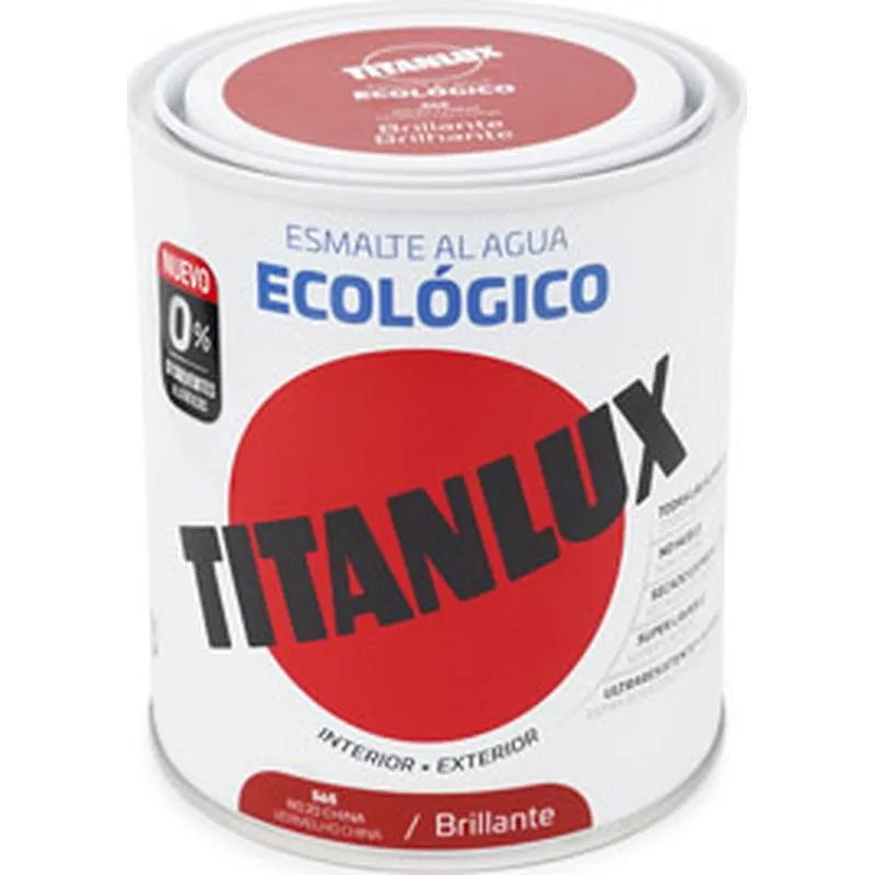 Compra ESMALTE AL AGUA ECOLOGICO BRILLANTE 750 ML ROJO CHINA TITANLUX 00T056534/5805786 al mejor precio