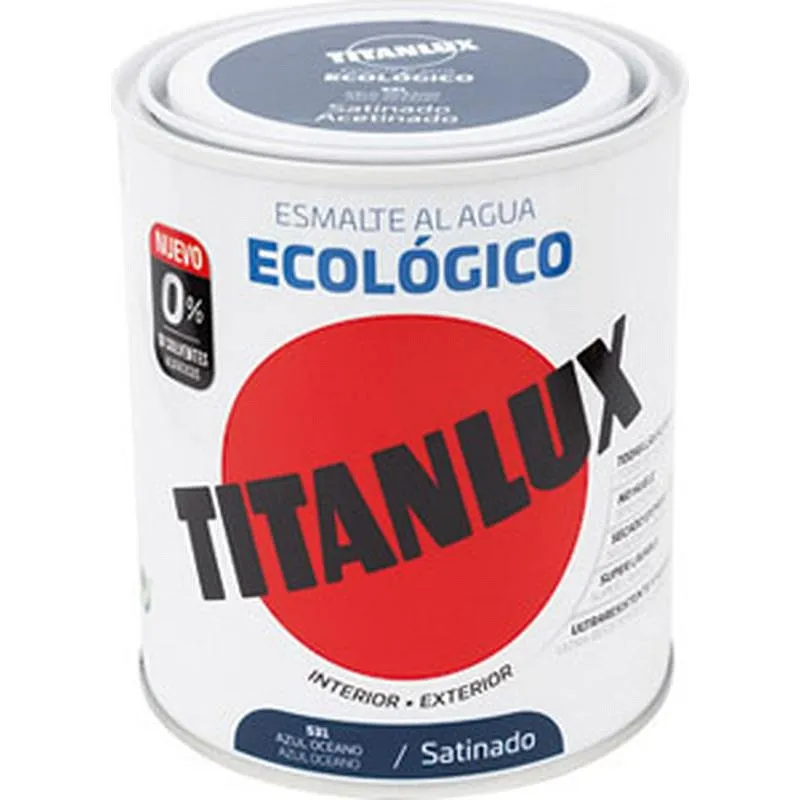 Compra ESMALTE AL AGUA ECOLOGICO SATINADO 750 ML VERDE MINT TITANLUX 01T051534/5806014 al mejor precio