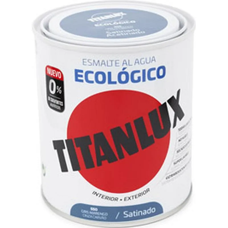Compra ESMALTE AL AGUA ECOLOGICO SATINADO 750 ML GRIS MARENGO TITANLUX 01T055034/5806032 al mejor precio