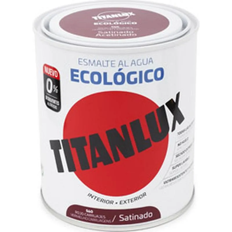 Compra ESMALTE AL AGUA ECOLOGICO SATINADO 750 ML ROJO CARRUAJE TITANLUX 01T056034/5806039 al mejor precio