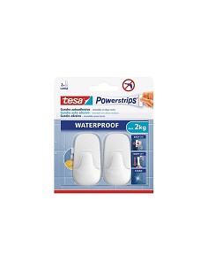 Compra Colgador powerstrips waterproof ovalado blanco blister 2 más 2 tiras TESA TAPE 59781-00001-00 al mejor precio