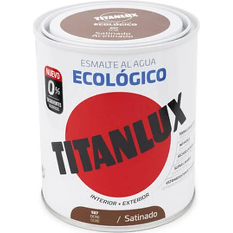 Compra ESMALTE AL AGUA ECOLOGICO SATINADO 750 ML OCRE TITANLUX 01T058734/5806052 al mejor precio