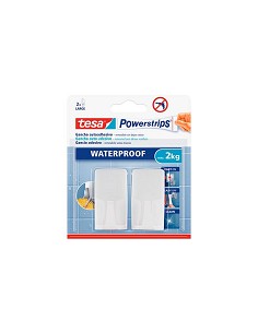 Compra Colgador powerstrips waterproof rectangular grande blanco blister 2 más 4 tiras TESA TAPE 59701-00002-00 al mejor precio